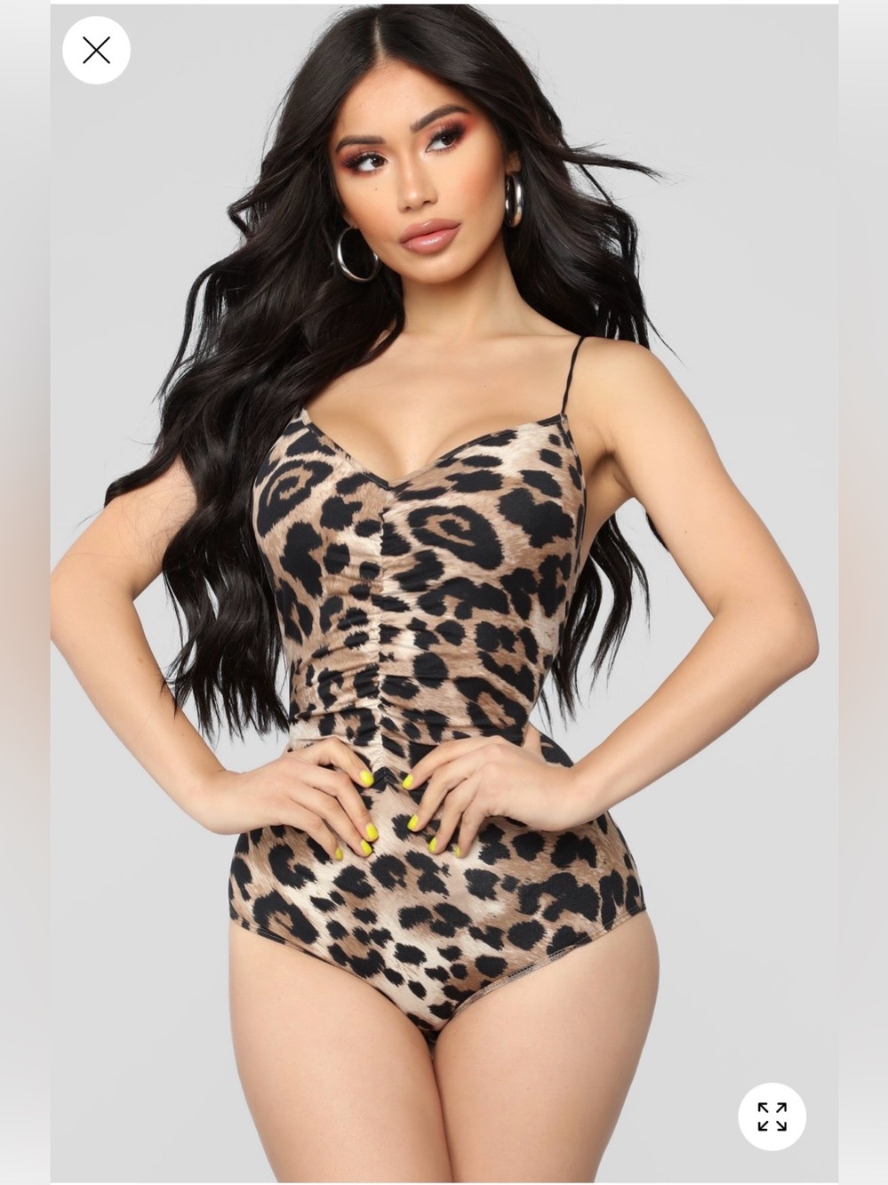 Fashion Nova Leopard Cami Bodysuit - Brown, Black